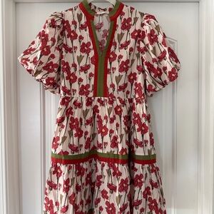 Entro Red and Green Floral Dress